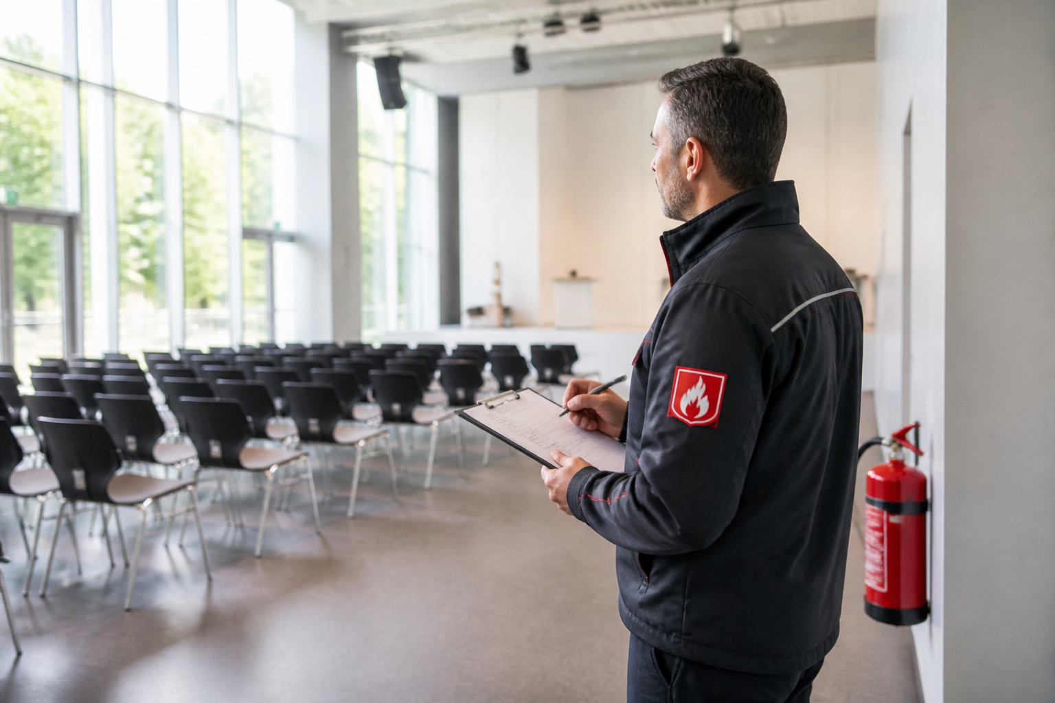 Veranstaltungsbereich als Einsatzort für Brandsicherheitswachen